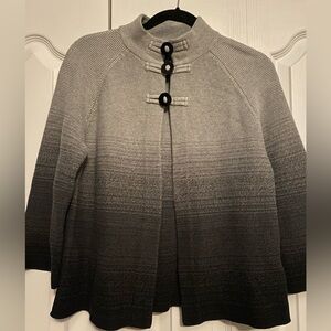 Jones New York Black and Gray Ombre Cardigan Sweater